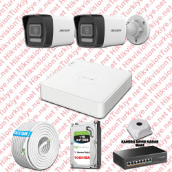 Hikvision 02 İp Kameralı 4mp Hibrit Colorvu Kamera Seti